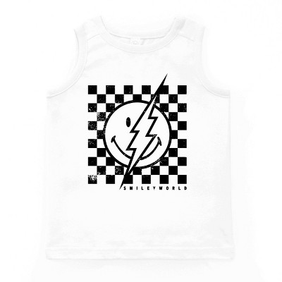 The Juniper Shop SmileyWorld Checkered Lightning Distressed Youth Tank Top