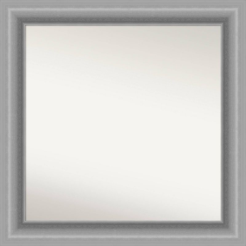 32&#34; x 32&#34; Non-Beveled Peak Polished Nickel Wall Mirror - Amanti Art, 1 of 9