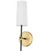 Elegant Lighting Mel 1 light Brass and Black and White shade wall sconce - 2 of 4