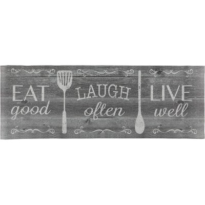 55" x 19" Eat Laugh Live Kitchen Runner Rug - J&V Textiles