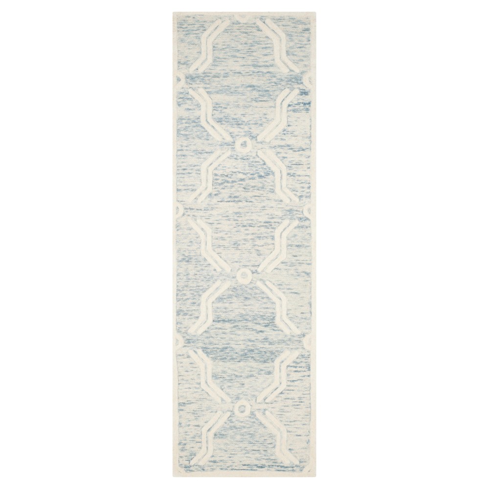  Runner Light Blue/Ivory Abstract Tufted
