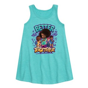 - Karma's World - Better Together -Toddler and Youth Girls A-line Dress Graphic Sleeveless Aline Dress - 1 of 2
