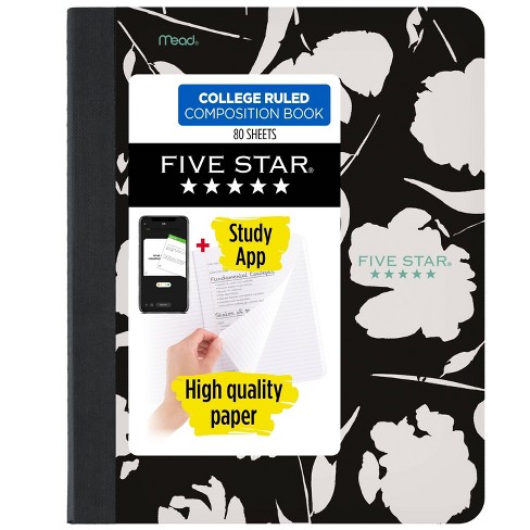 Five Star College Ruled 80ct Composition Book Floral Silhouette 