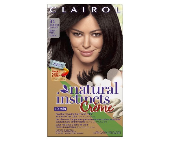 Natural Instincts Clairol Creme Hair Color - 31 Darkest Brown - 1 Kit