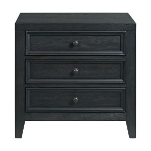 Sapphtopaz Modern Simple Nightstand with 3 Drawers & Metal Knobs Wood Night Stand with USB Port Classic Bedside Table for Bedroom, Living Room - 1 of 4