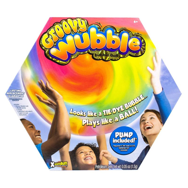 Wubble Groovy Ball with Pump - Red/White/Blue, 1 of 7