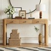 Polibi Curved Edge Console Table with 3 Hidden Drawers - 2 of 4