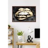 Trends International Reinders: Glam - Gold Lips Framed Wall Poster Prints Mahogany Framed Version 22.375" x 34" - 2 of 4