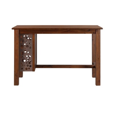 Rustic Chestnut Wire-Brush Reclaimed Wood Rectangular Dining Table