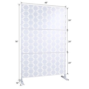 Vynxaria 76" Metal Privacy Screen - Freestanding Decorative Divider for Indoor & Outdoor Use - 1 of 4