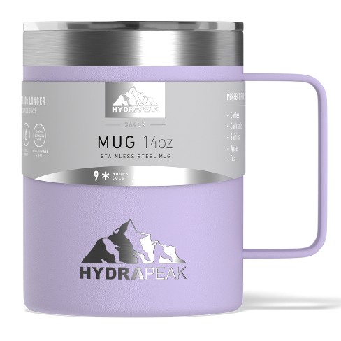 Hydrapeak 14oz Stainelss Steel Coffee Mug With Handle and Lid Digital  Lavender