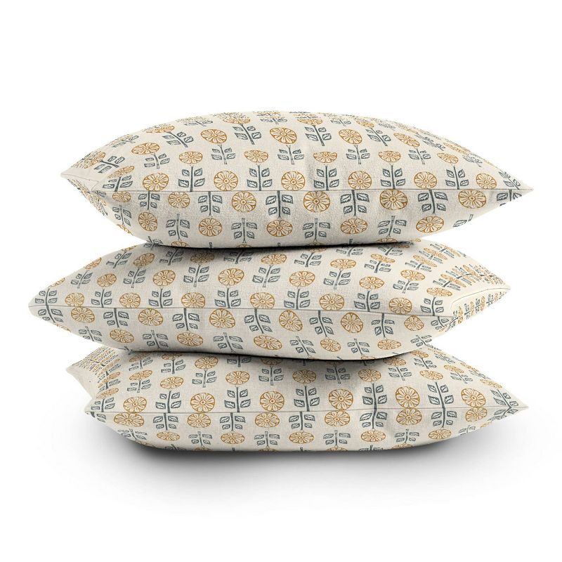 16&#34;x16&#34; Jessica Prout Block Print Floral Square Throw Pillow Gold - Deny Designs, 5 of 6