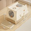 Stainless Steel Cat Litter Box with Lid & Scoop, Large Enclosed High Sided Litter Box, Carbon Filters, Odor Free, Easy Cleaning for Big Cats - 3 of 4