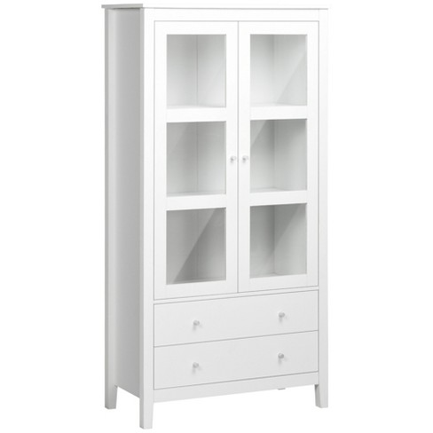 HOMCOM 2-Door Free Standing Storage Cabinet with Bottom Shelf