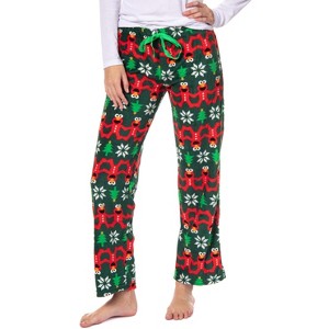 Seven Times Six Sesame Street Womens' Elmo Ugly Christmas Sweater Pajama Lounge Pants Green - 1 of 4