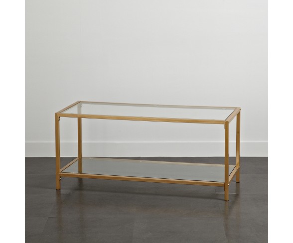Tempered Glass and Metal TV Stand Gold - Project 101