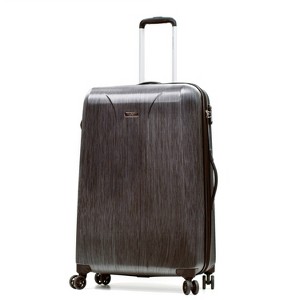 Olympia USA Aerolite Expandable Hardside Checked Carry On Spinner Suitcase - Gray - 1 of 4