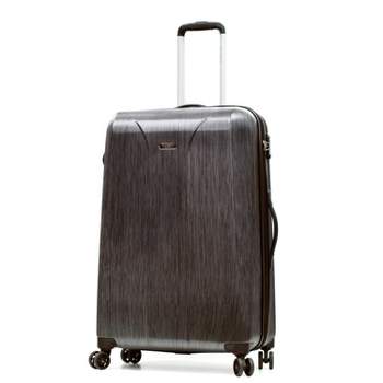 Olympia USA Aerolite Expandable Hardside Checked Spinner Suitcase - Gray