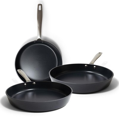 Alva Maestro 3-Piece Ceramic Nonstick Frying Pan Set Skillet Cookware, Induction & All Stovetop Compatible, Oven Safe w/ Stay-Cool Handles Cooking Set