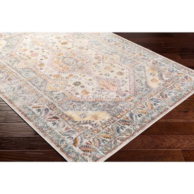 Hand-Knotted Oval Yellow and Blue Synthetic Fur Rug 8' x 10'