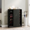 Shoe Cabinet For Entryway, 6-Tier Shoe Cabinet With Adjustable Shelves And 2 Marble Pattern Design Sliding Doors, Storage Rack For Hallway, Closet - 4 of 4