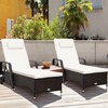 Tangkula 2-Piece Adjustable Wicker Patio Lounge Outdoor Rattan Cushioned Recliner - 3 of 4