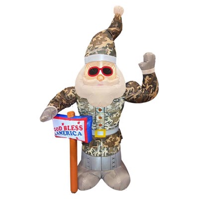 Celebrations - Army Santa - Inflatable - 7 ft.