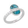 Silpada 'Good Lessons' Sterling Silver Compressed Turquoise and Cubic Zirconia Ring - 2 of 4