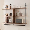 VEVOR Industrial Pipe Shelf, 3 Tier 41.5x9.84in, Wall-Mount Floating Rustic Wood Shelves Bracket Display Bookshelf, Storage Rack Sundries, Black - 2 of 4