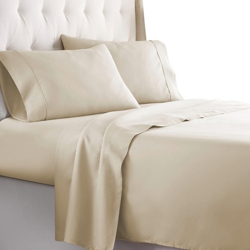 Hc Collection Pillowcase And Sheet Bedding Set 1800 Series, King, Cream ...