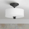Minka Lavery Modern Ceiling Light Semi Flush Mount Fixture 13 1/2" Coal Steel 4-Light Etched White Glass Shade for Bedroom Kitchen - 2 of 4