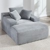 Okak Modern Oversized Velvet Floor Sofa Futon Couch with Soft Pillows,Comfy Lounge Sleeper Sofa for Living Room,Apartment - 2 of 4