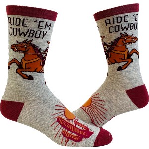 Crazy Dog T-Shirts Men's Ride Em Cowboy Socks Funny Horseback Riding Desert Sun Novelty Western Footwear - 1 of 4