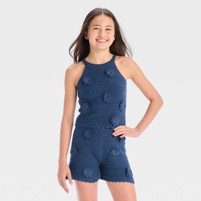Girls' Rosette Halter Tank Pullover Sweater - art class™