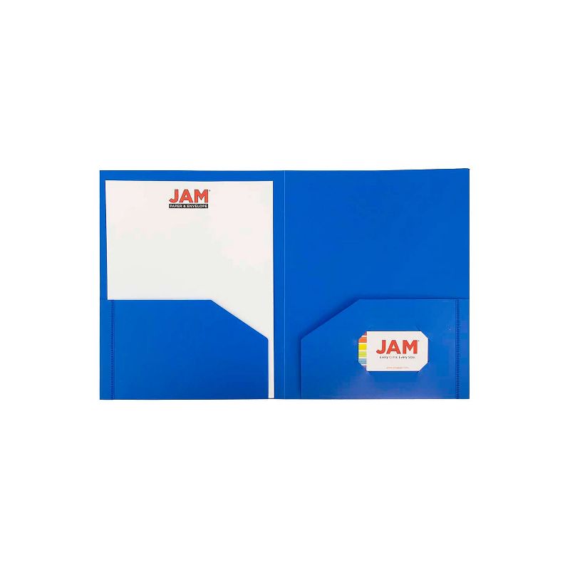 JAM Paper Heavy Duty 2-Pocket Folder Blue 108/Carton 383HBUB, 3 of 6