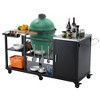 Heavy Duty Grill Table for Big Green Egg, Large Outdoor Kitchen Cart with Storage Shelves and Wheels - 2 of 4
