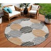 Copper Ivory And Gray Geometric Washable Indoor Outdoor Area Rug - 2 of 4