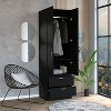 NicBex 76.80"H Armoire Wardrobe Closet Storage Cabinet with 2 Doors & Shelves & 2 Drawer for Bedroom - 4 of 4