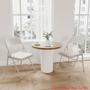 Office 2/4 Pack Metal Folding Chairs, All Steel Frame Portable Folding Chairs Set of 2/4, Easily Foldable and Stackable Event Chairs - 1 of 4