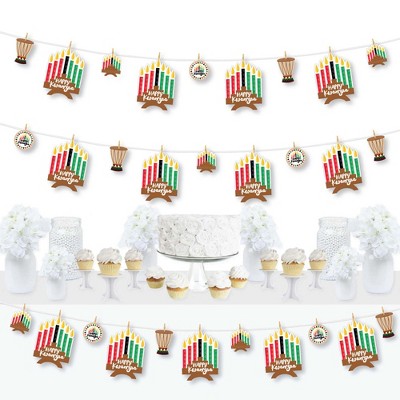 Big Dot of Happiness Happy Kwanzaa - DIY Decorations - Clothespin Garland Banner - 44 Pieces