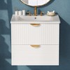 Modern 24-Inch Wall-Mounted Bathroom vanity with 2 Drawers - 2 of 4