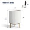 Maggift Planters Metal, Indoor Outdoor Planter Pot with Stand, Round Floor Flower Pot with Stand, White 14.8"*14.8"*20.3" - 3 of 4