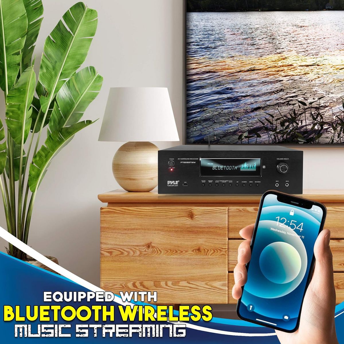 5.2-Channel Surround Sound Receiver for Streaming with 4K Ultra HD Support, Bluetooth Compatible, Enhanced Audio Experience - thumbnail 6