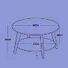 Honey Brown Round Coffee Table with 2 Tiers of Storage, Measuring 31.5 x 17.7 Inches, Ideal for the Living Room - 4 of 4