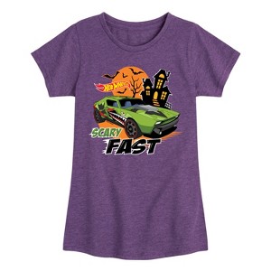 Girls' - Hot Wheels - Halloween Fitted Short Sleeve Graphic T-Shirt - 1 of 4