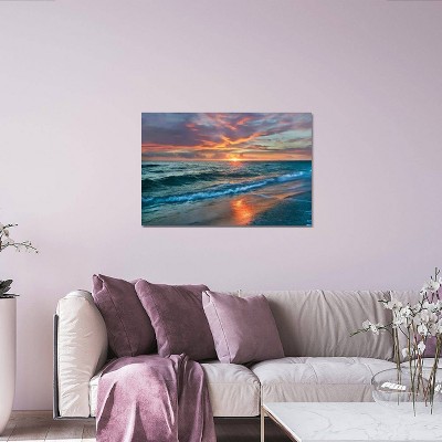 Sunset Over Ocean Landscape Canvas Print
