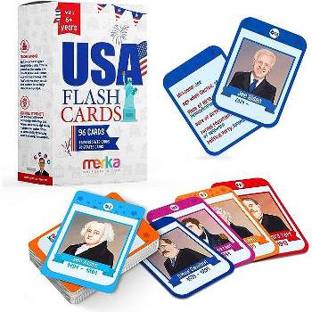 merka Presidents, States and Capitals Flash Cards for Kids - All 50 States and 46 Presidents 
