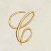 Avanti  Ivory with Gold Script Monogram Fingertip Towel Letter   C - 2 of 3