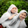 Blue Panda 20-Pack Disposable Rain Ponchos for Kids - Emergency Plastic Raincoats with Hood for Boys and Girls (White) - 3 of 4