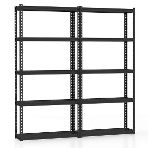 Costway 1/2/3/4 PCS 5-Tier Heavy Duty Storage Shelf Storage Utility Rack Shelf with Anti-tipping Device Black - 1 of 4
